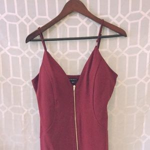 Mini zip up tank top dress